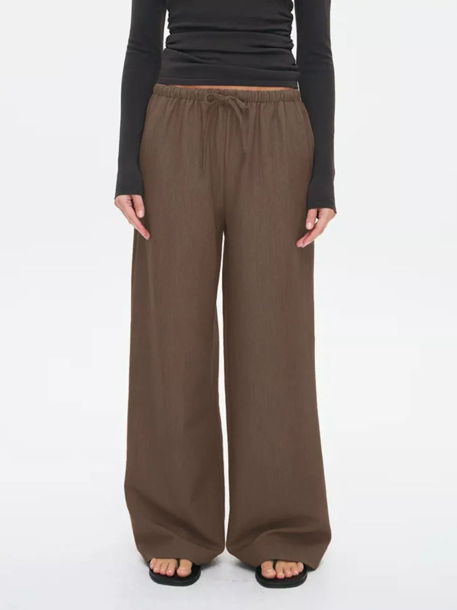 Wide Leg Drawstring Pants - CELIVINE
