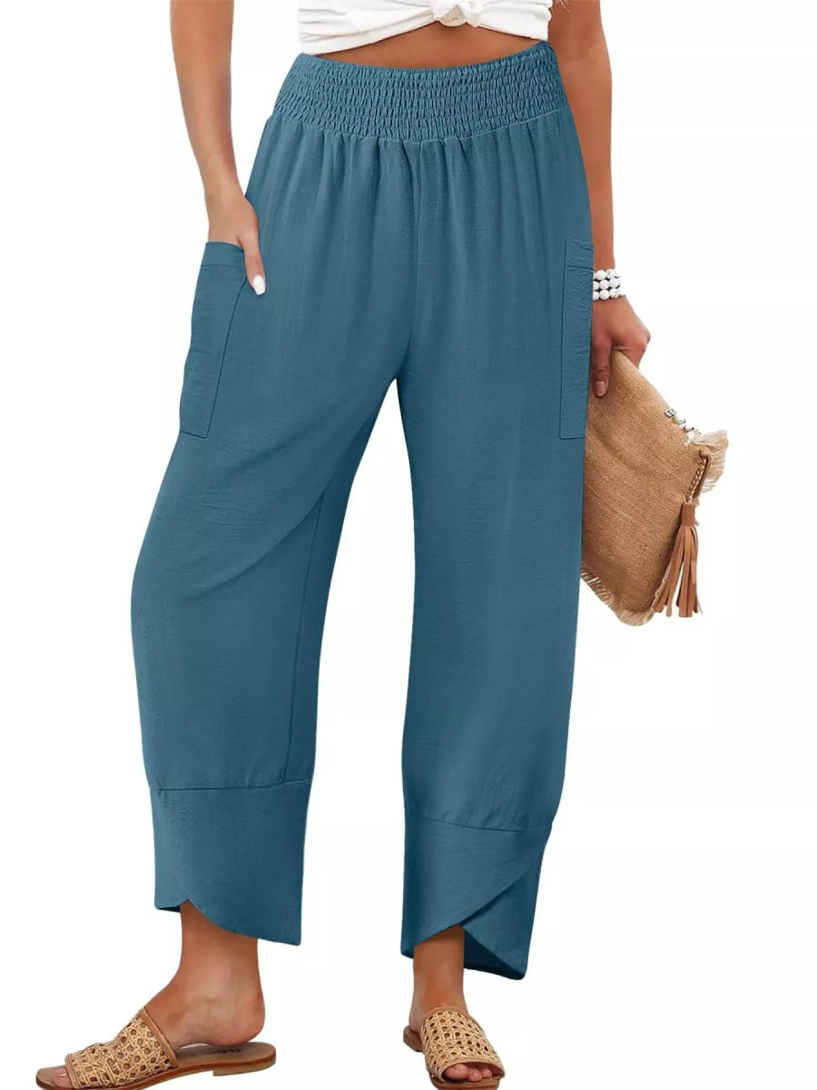 Elastic Waist Pants - CELIVINE