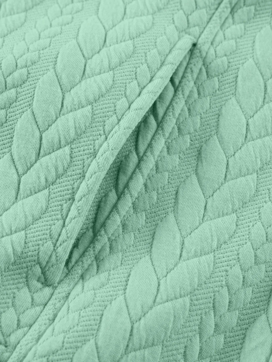 Drawstring Textured Baggy Solid Hoodie - CELIVINE